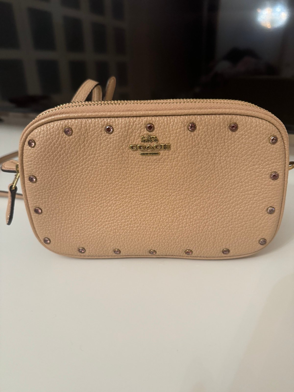 Coach Sadie Crossbody Clutch With Crystal Rivets