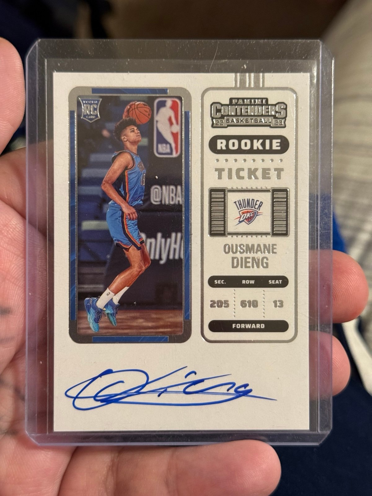2022-23 Panini Contenders - Ousmane Dieng Rookie Ticket Auto On Card