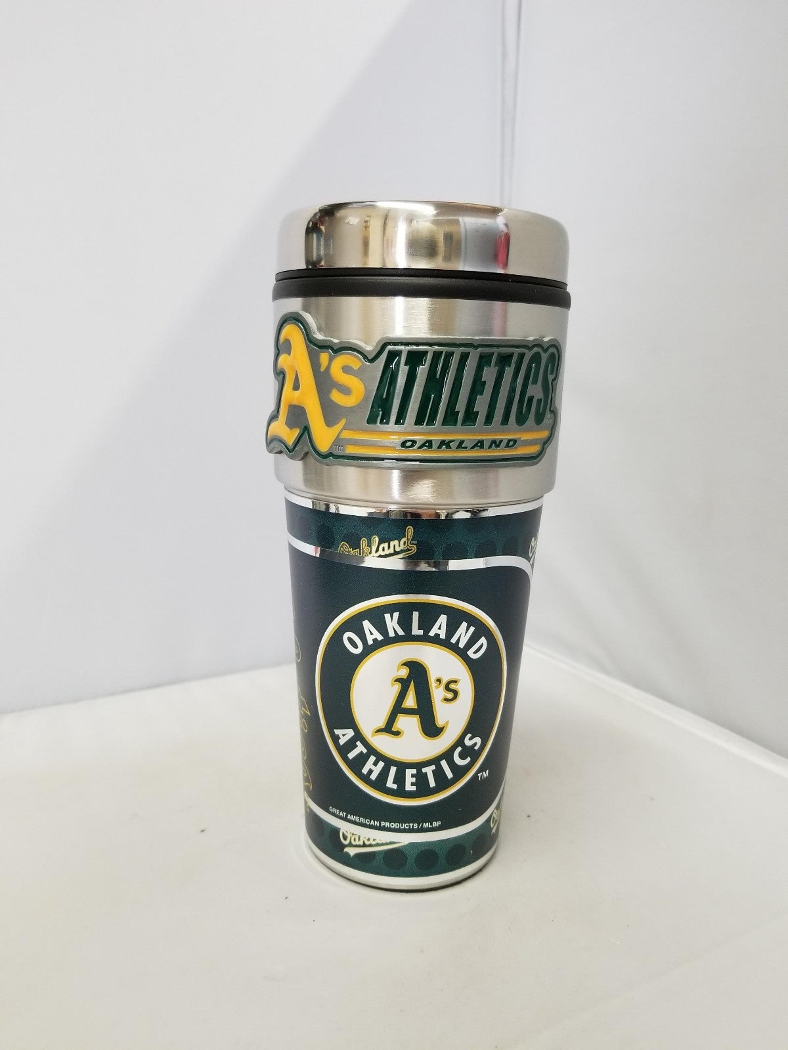 Oakland Athletics stainless steel travel cup