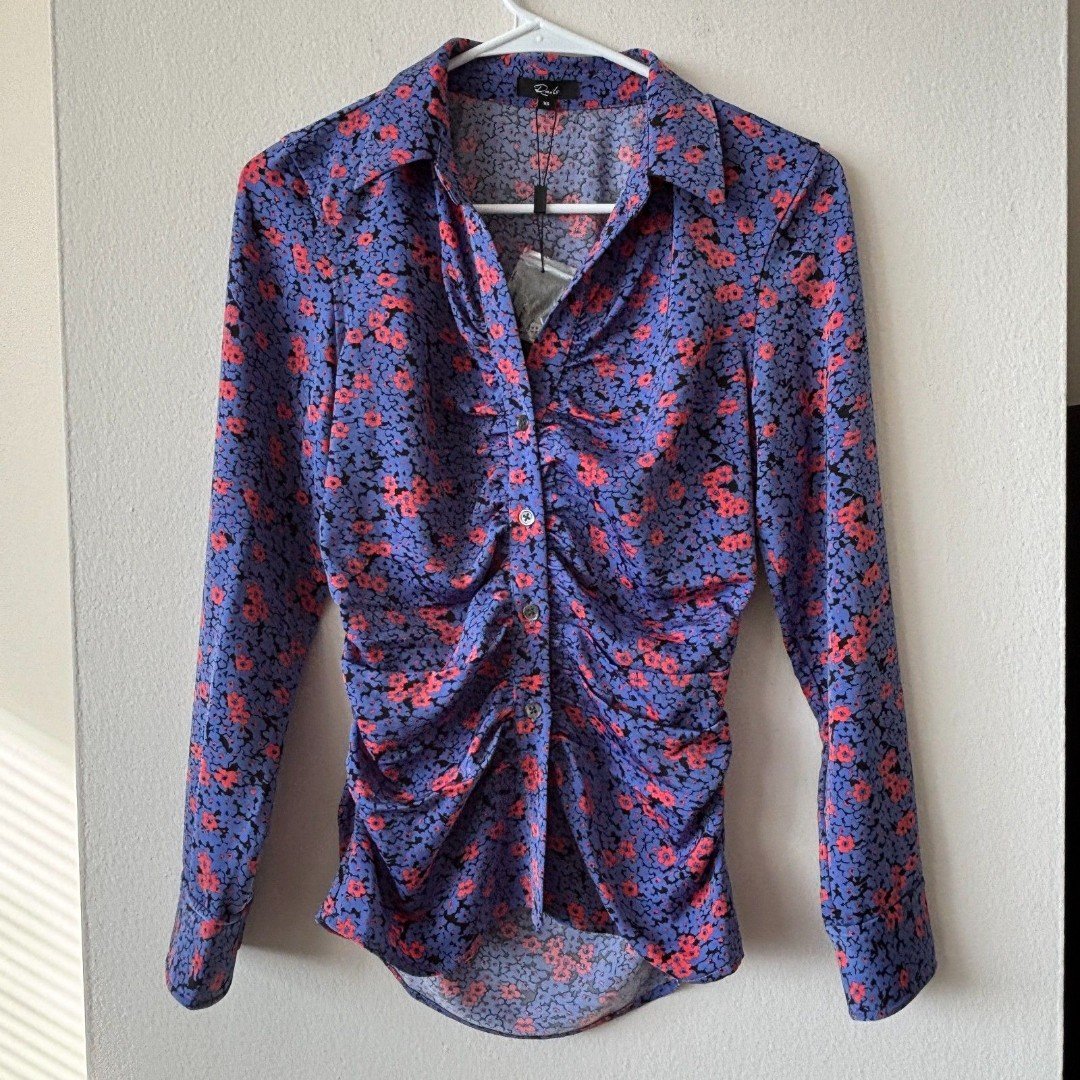 Rails Purple Button Down Long Sleeve Lisa Top - Size XS - NWT