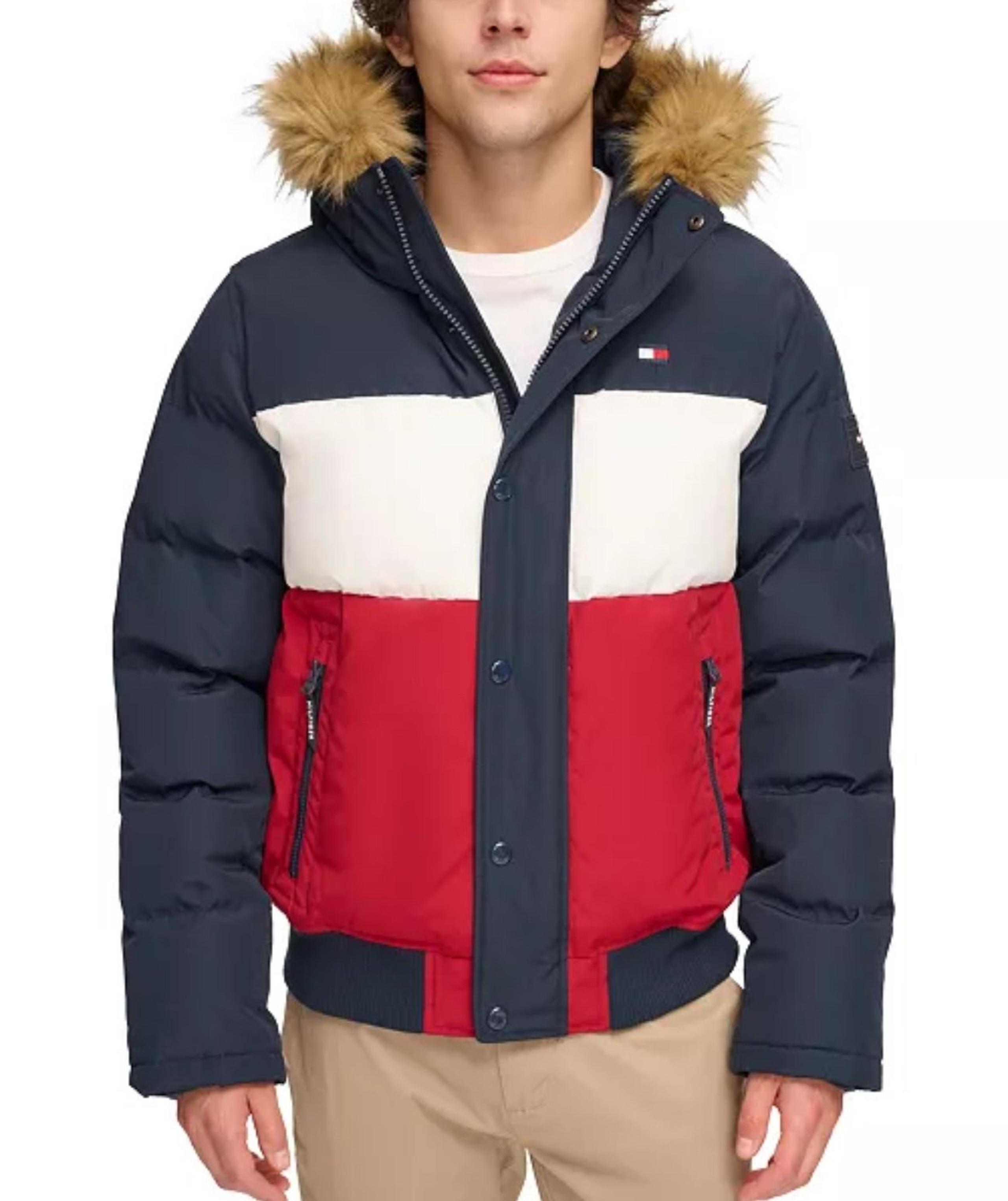 Tommy Hilfiger Short Snorkel Coat | Color:Navy/White/Red | XL