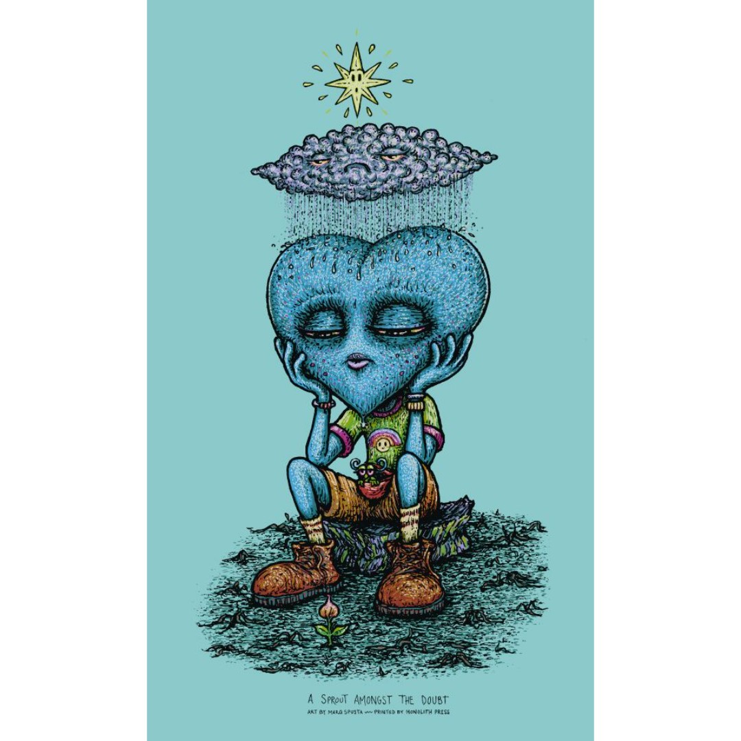 Marq Spusta Art Print A Sprout Amongst The Doubt Blue Ed Of 250 8 X 13