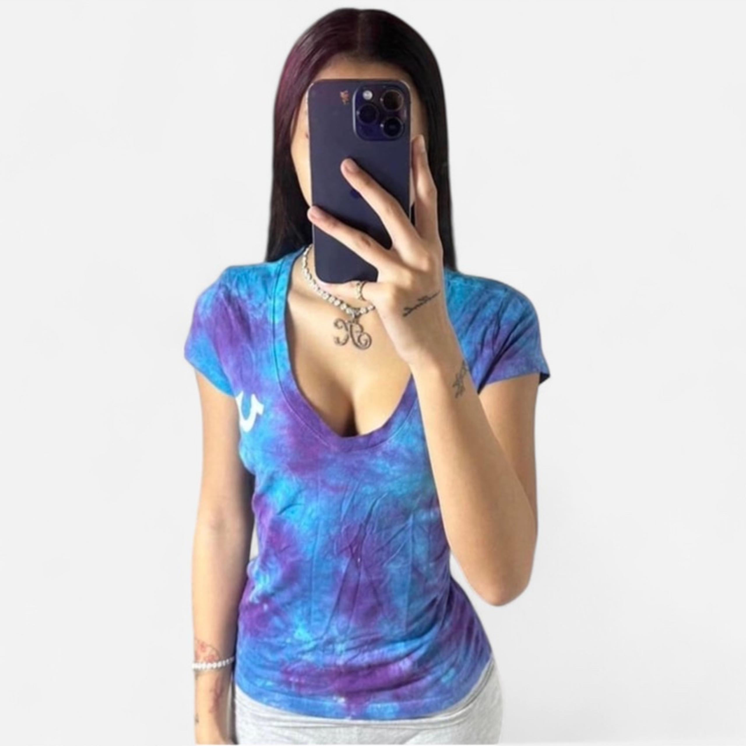 True Religion Tie Dye V Neck Shirt