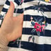 Tommy Bahama Lanai and Order 1/2 Snap Shirt Size S Island Navy Stripe Floral NEW