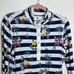 Tommy Bahama Lanai and Order 1/2 Snap Shirt Size S Island Navy Stripe Floral NEW