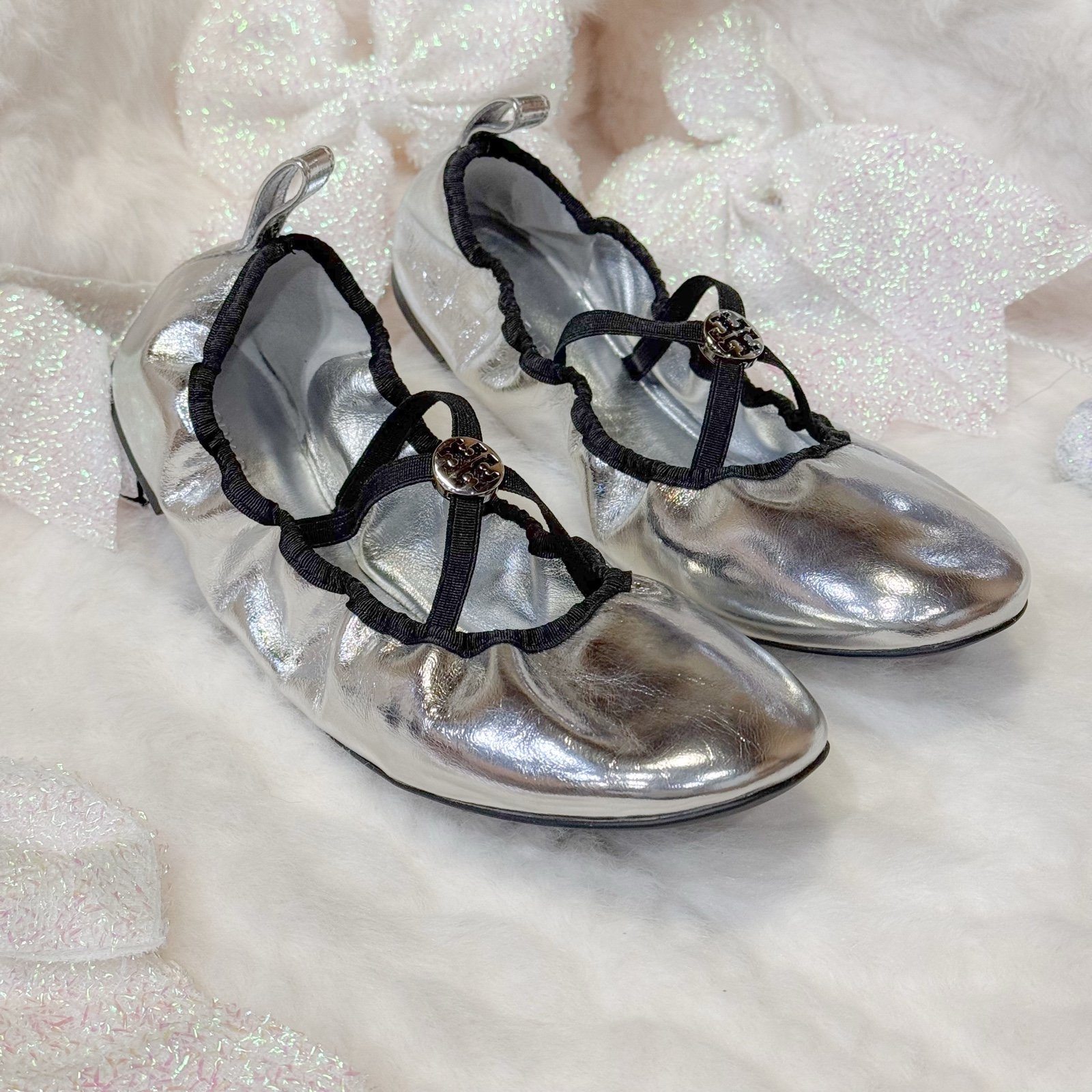 Tory Burch SOFT SCRUNCH LEATHER BALLET FLATS