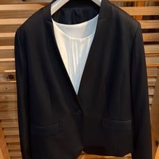 Ceremony Suit 3-Piece Set: Black Jacket, White Blouse, Black Skirt