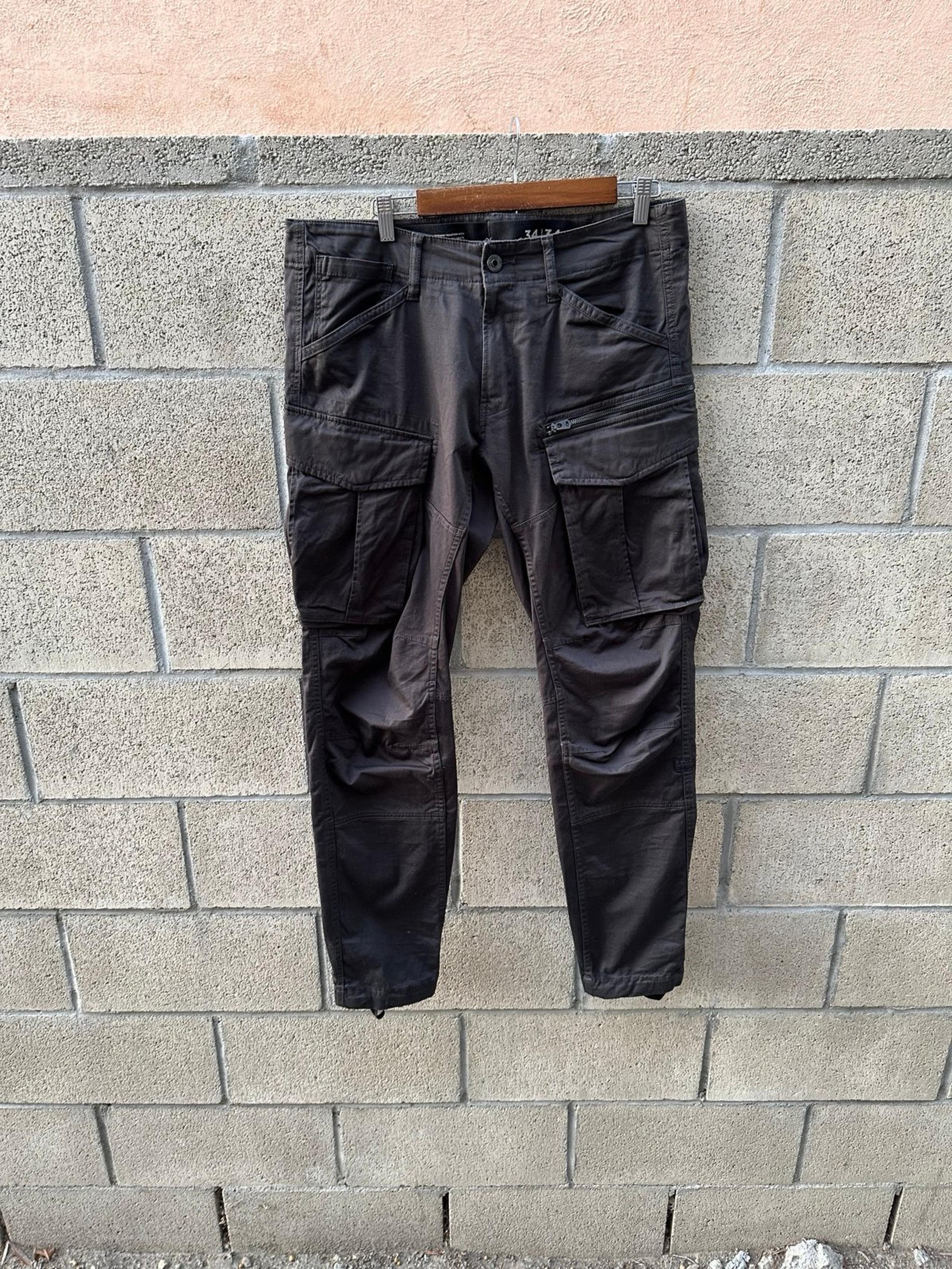 G Star Raw Rovic Zip 3D Straight Tapered Cargo Pants Solid Grey Men’s Size 34