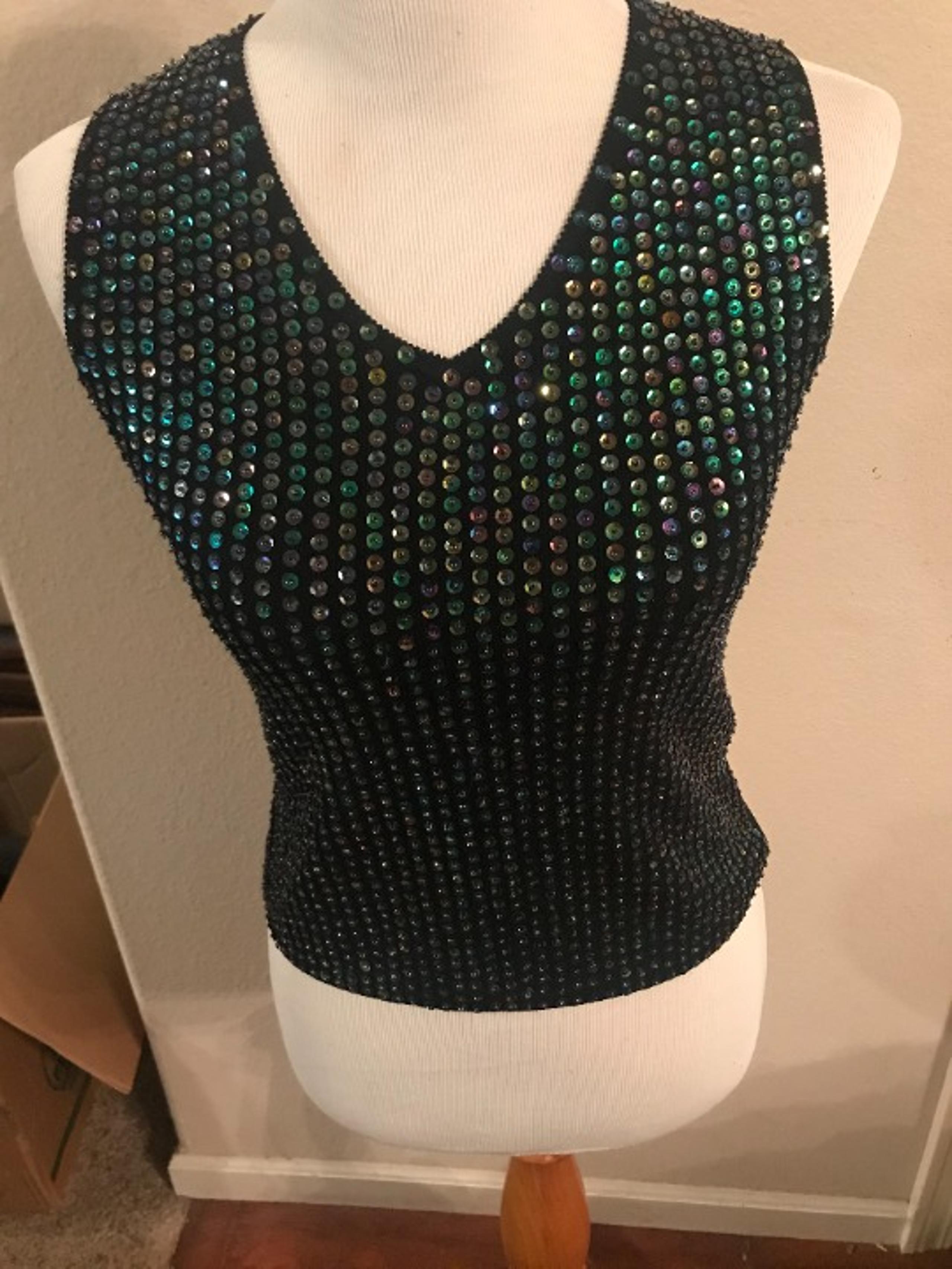 Joseph A Tank Size S Black Sequins NWT