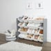Wood Toy Storage Organizer, Extra Large, Grey/White
