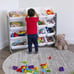 Wood Toy Storage Organizer, Extra Large, Grey/White