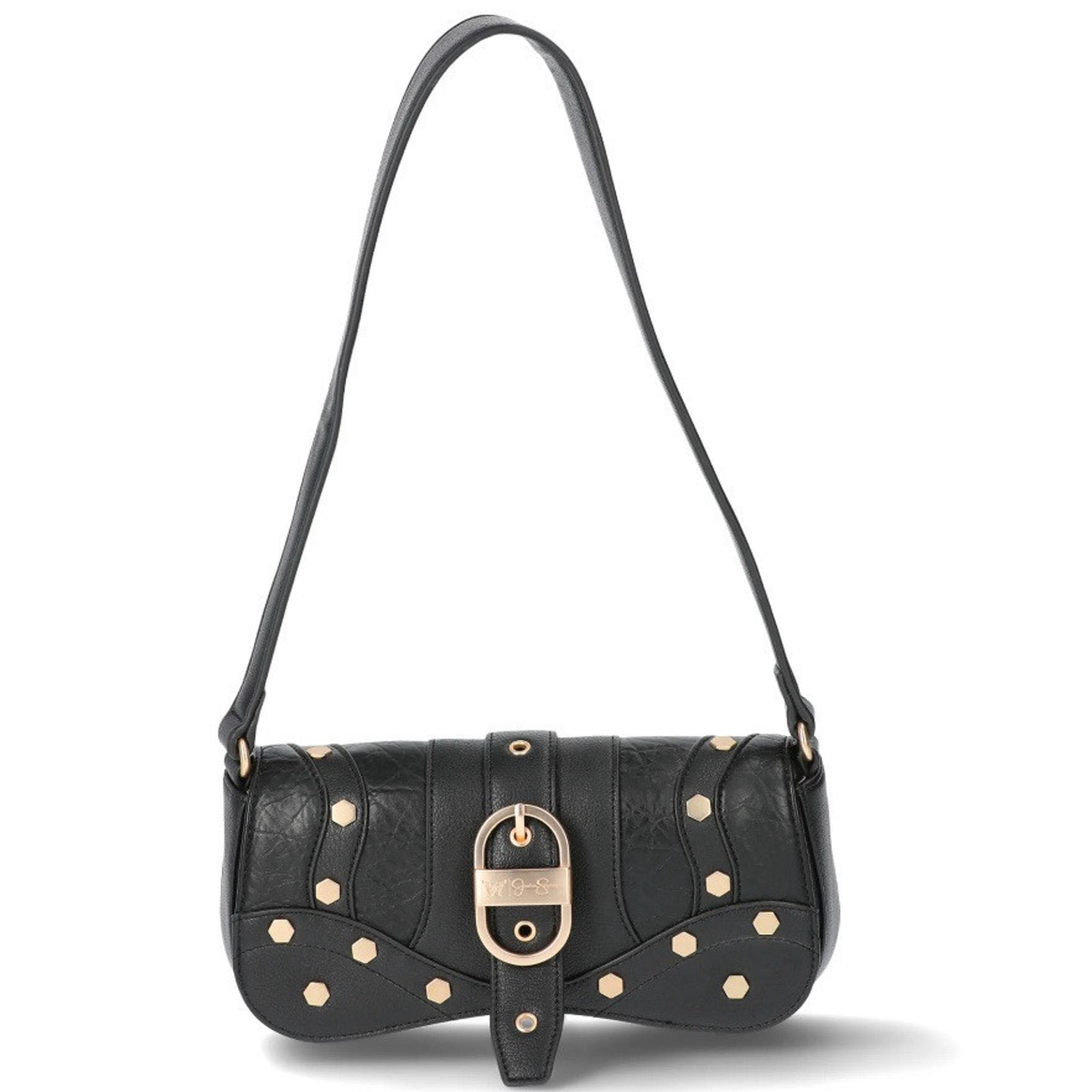 Jessica Simpson Women's Courtney Faux Leather Flap Shoulder Handbag, Meteorite