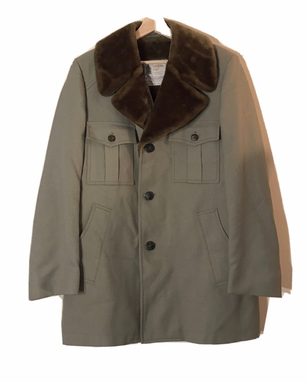LONDON FOG Mens 38Reg Trench Coat Jacket