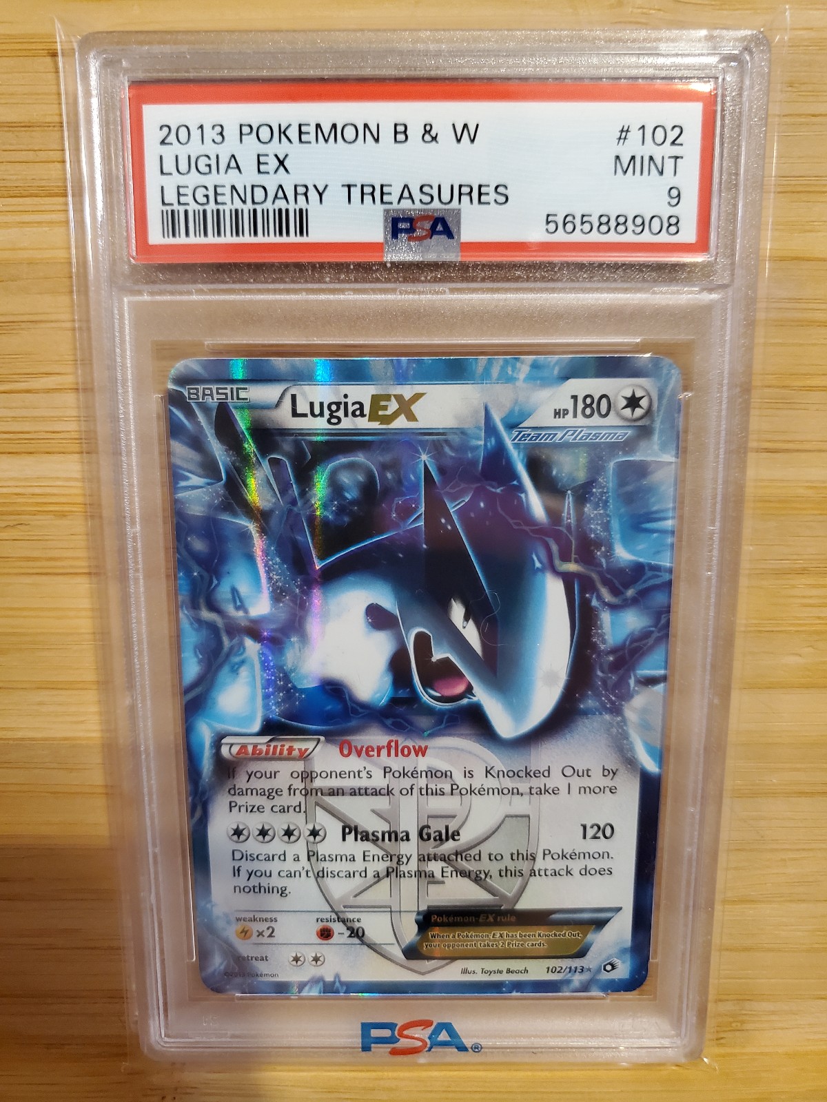 2013 Pokemon Black & W lugia ex legendary treasures 102/113 PSA 9 mint