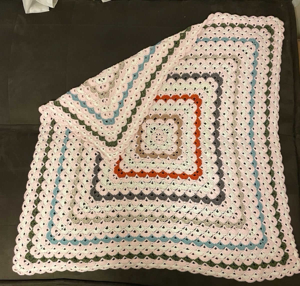 Hand made crocheted baby / lap blanket