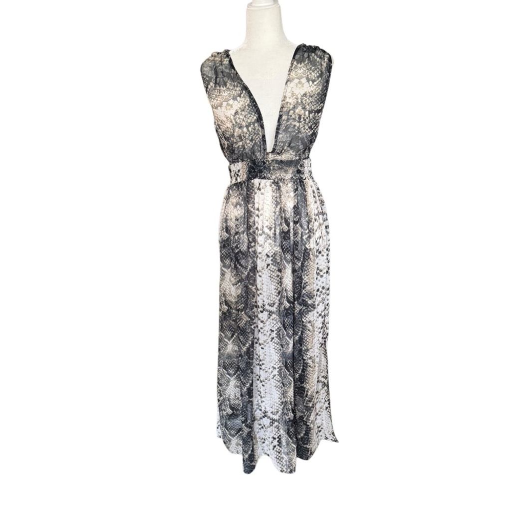 NWT America & Beyond Snakeskin Print Sleeveless Swim Cover Up Dress '