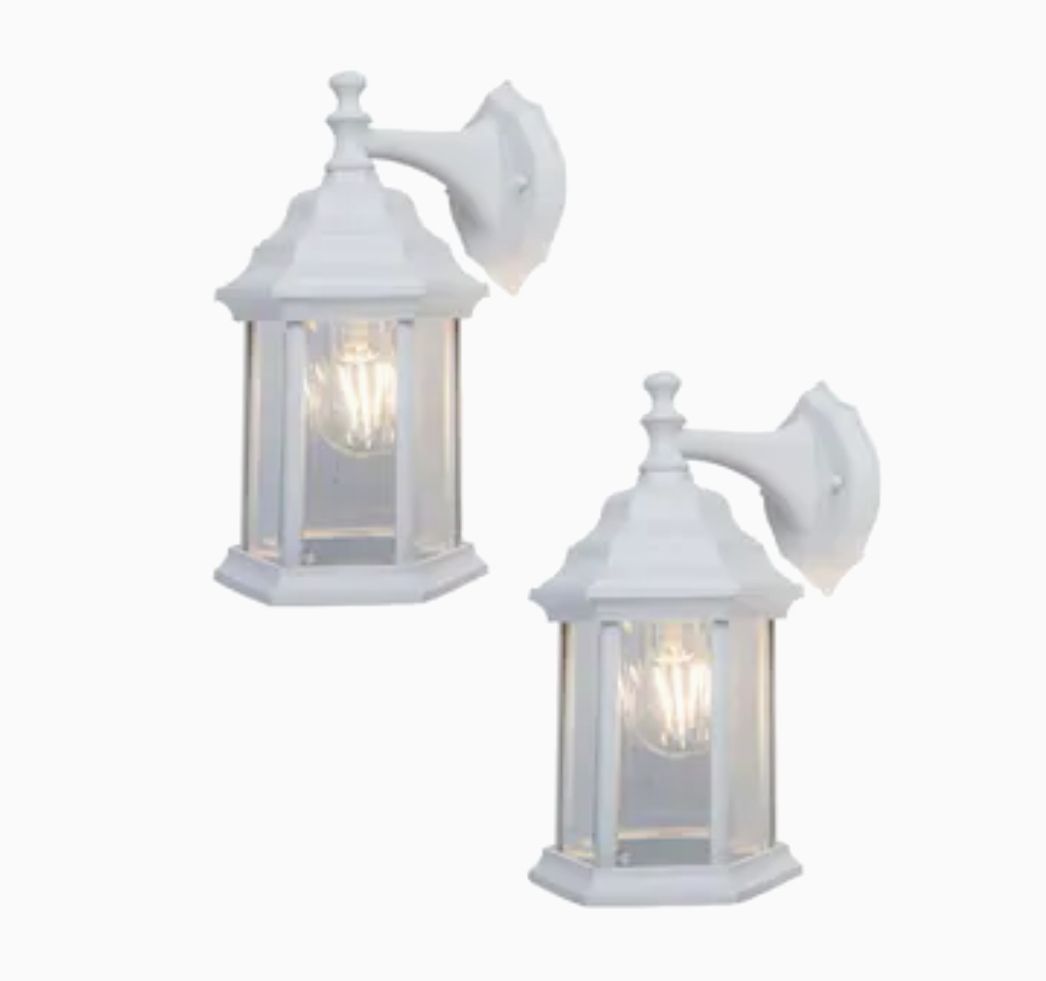 2-Pack 11.81-in H White Medium Base (E-2