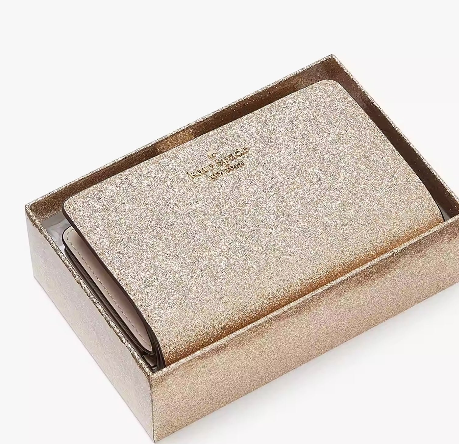 ❤️❤️Kate Spade New  Glimmer Glitter Medium Compact Bifold Wallet