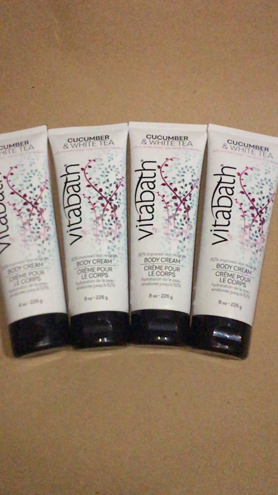 4x Vita bath Cucumber White Tea Body Cream 82 % Improved Skin Moisture 8 Fl Oz