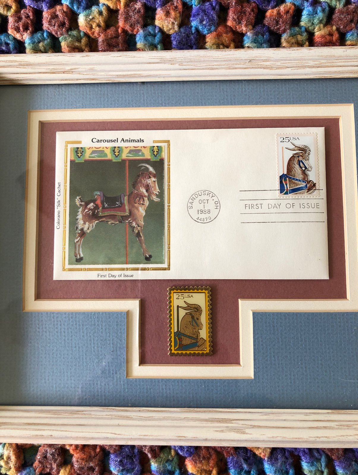 Custome framed Carousel stamp.