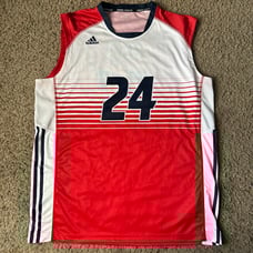 USA Volleyball Adidas Men's White Red Olympic Team Jersey