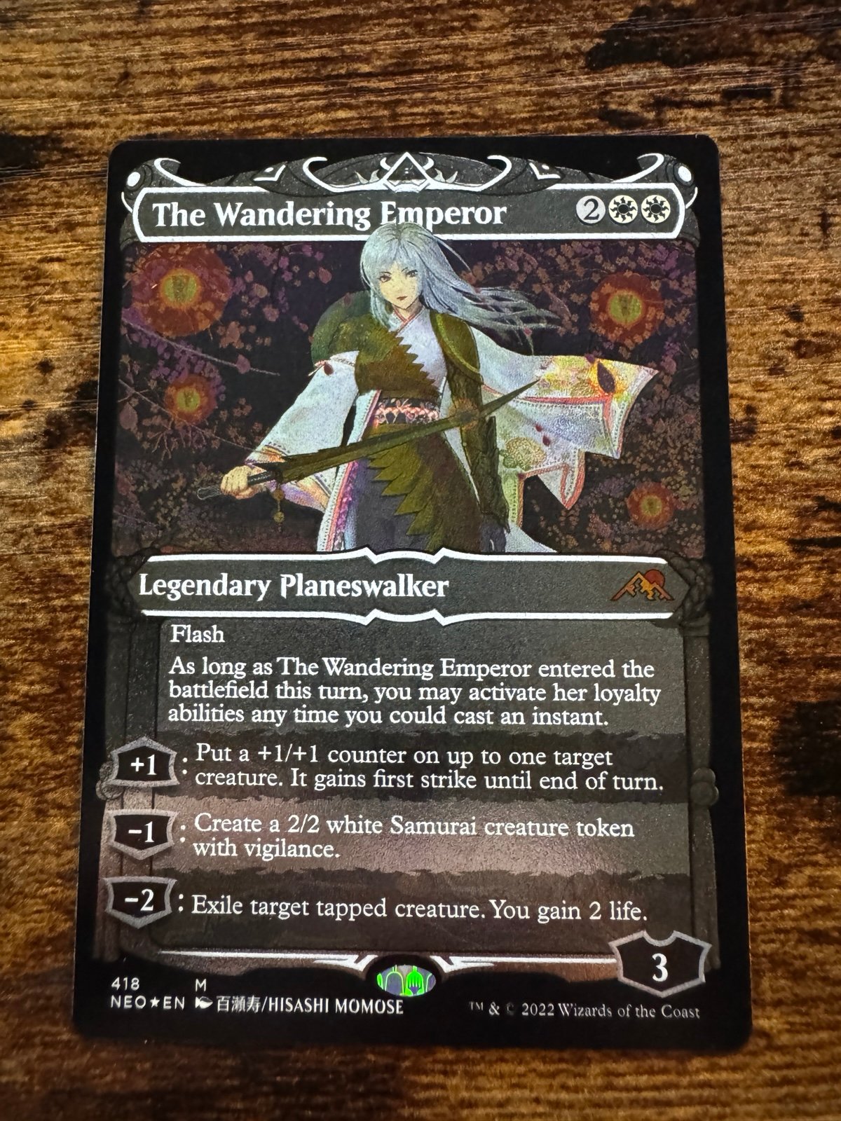 MTG 1 x The Wandering Emperor Showcase Foil Etched
