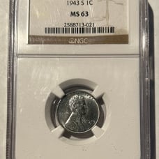1943 S 1c Lincoln Steel Wheat Cent NGC MS 63