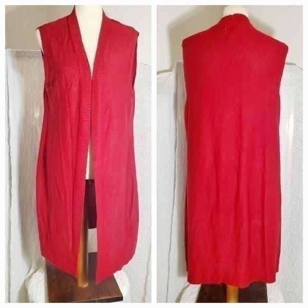 Chico's Red Knit Open Cardigan Size 3 (XL)