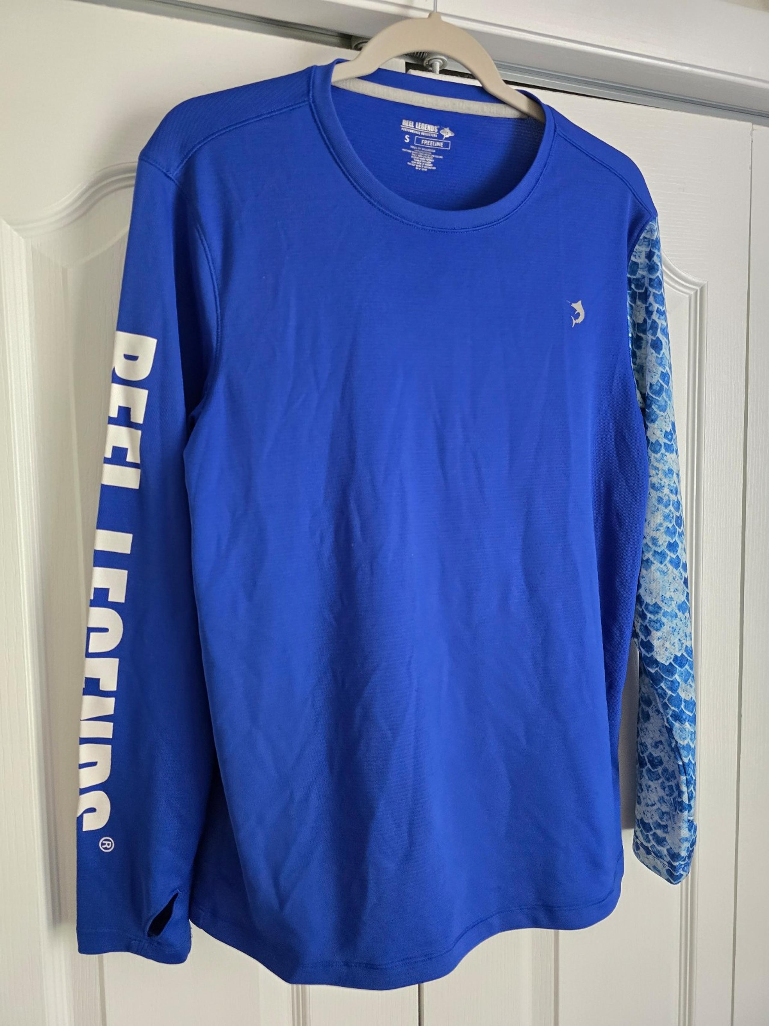 2~Men's Reel Legends Performance Fitters Shirts Blue & Multicolor Size Small