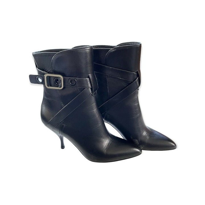 Bottega Veneta 533047 Women's Black Leather Smooth Kid Ankle boots US 7, 1120