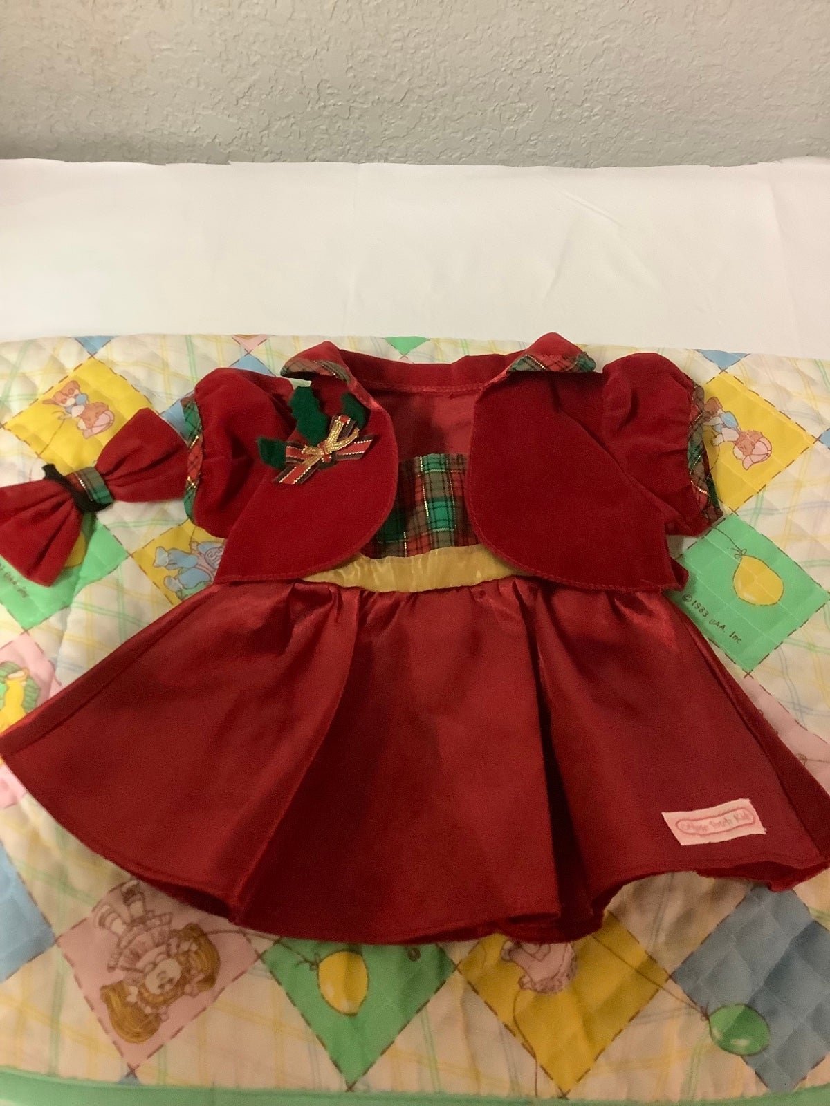 Cabbage Patch Kids Dress Jacket & Hair Bow CPK Doll Girls Clothes
