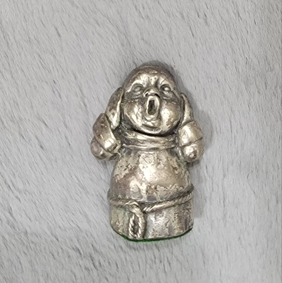 Rare Vintage Petro Silver Plated Pewter Singing Monk