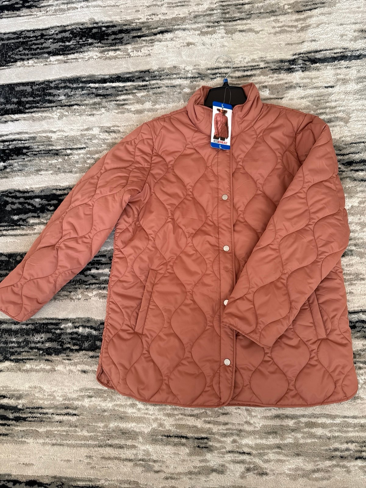 NWT 32 Degrees Women's Quilted Full Snap Front Jacket, Pink, Size Large