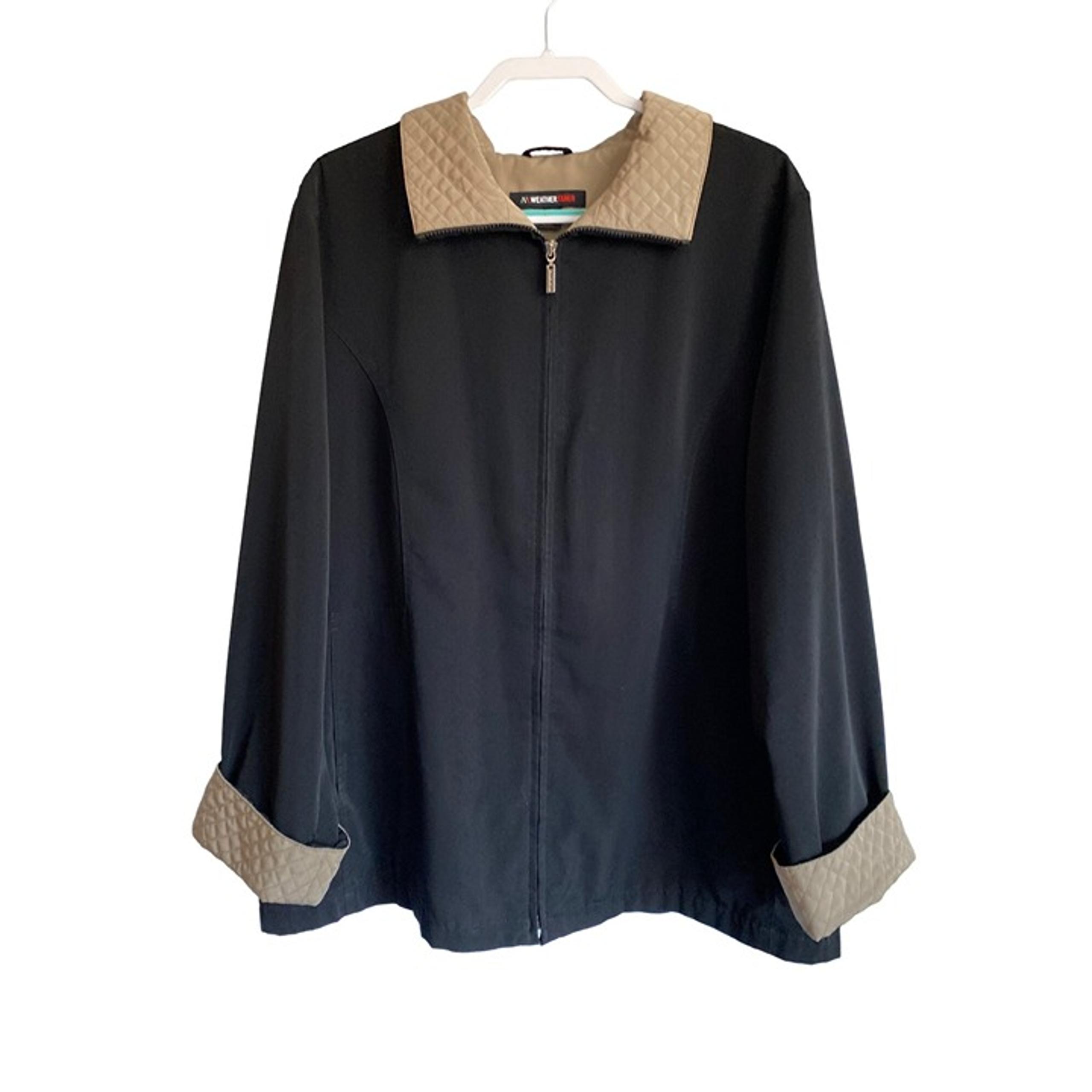 WEATHER TAMER WOMEN'S BLACK MOCK NECK RAIN JACKET SZ 1X