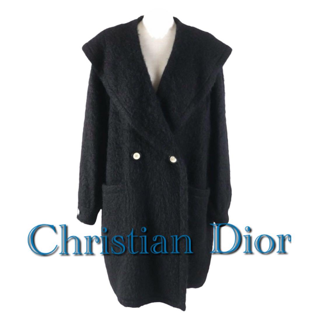Christian Dior Vintage Wool Mohair Coat Black