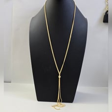 Gold Sterling Silver 925 Multistrand Adjustable Necklace