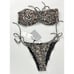 NWT Bond-Eye Australia Strapless Bikini Def Leppard Print Sparkle Cheetah M/L