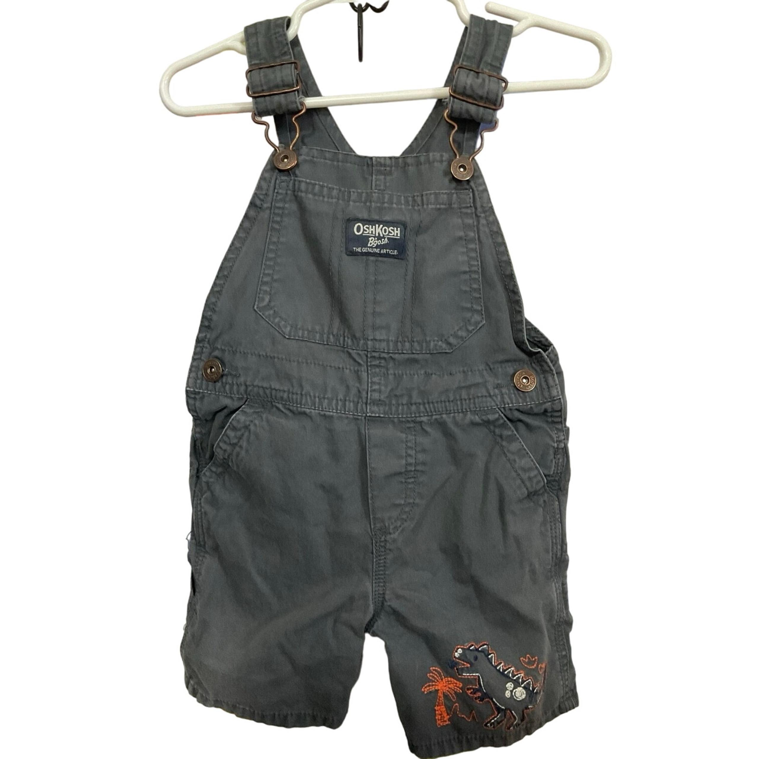 Vintage Oshkosh Boys Dinosaur Shortalls Size 18 Months