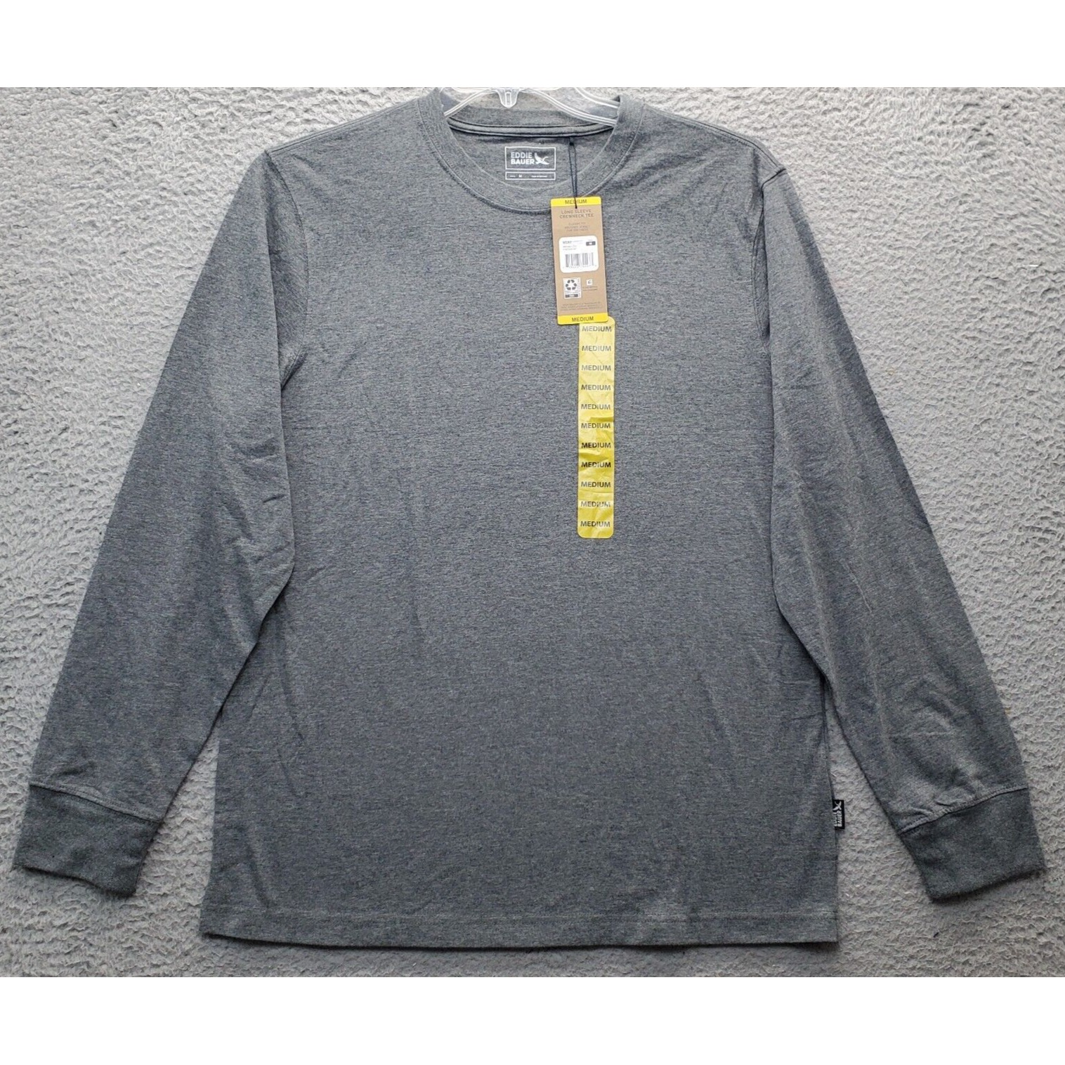 Eddie Bauer T Shirt Mens Medium Gray Heather Long Sleeve Crew Neck Pullover