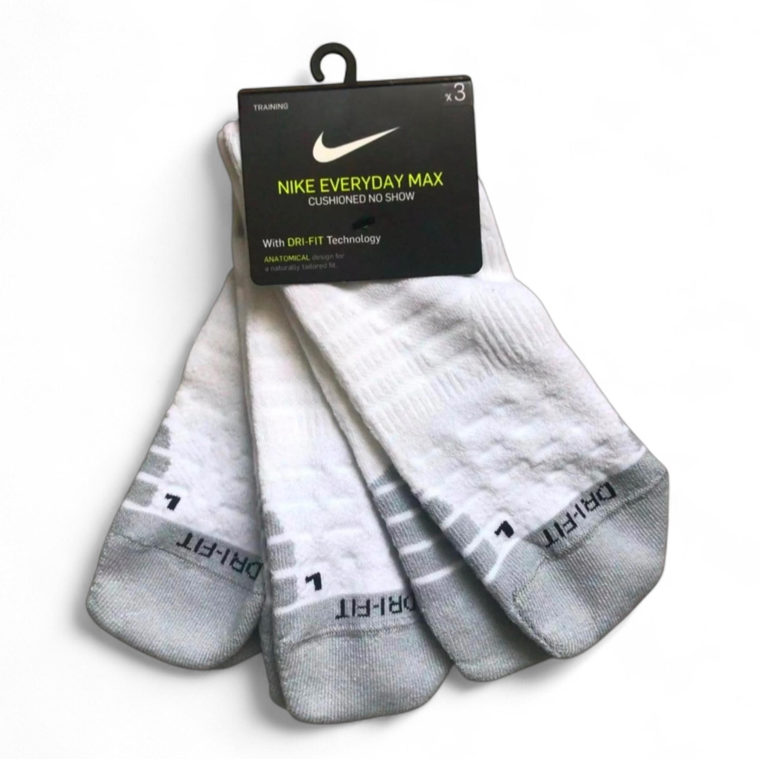 Nike Dri-fit Everyday Max Cushioned No-Show Training Socks 3-pack SX6964-100