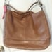 Coach F23293 Pebble Leather Hobo 2Way Shoulder/Hand Bag Zip Closure Brown