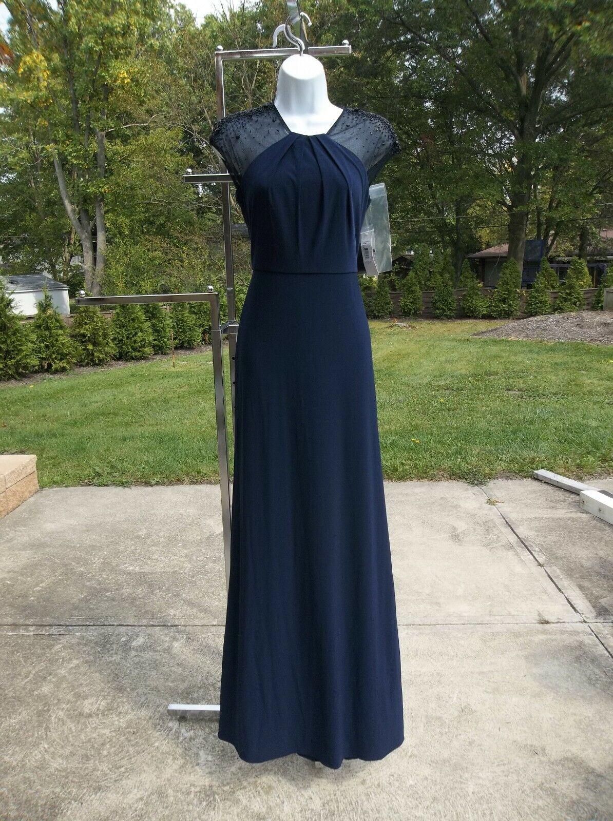 NWT BADGLEY MISCHKA FAB NAVY FORMAL GOWN 2