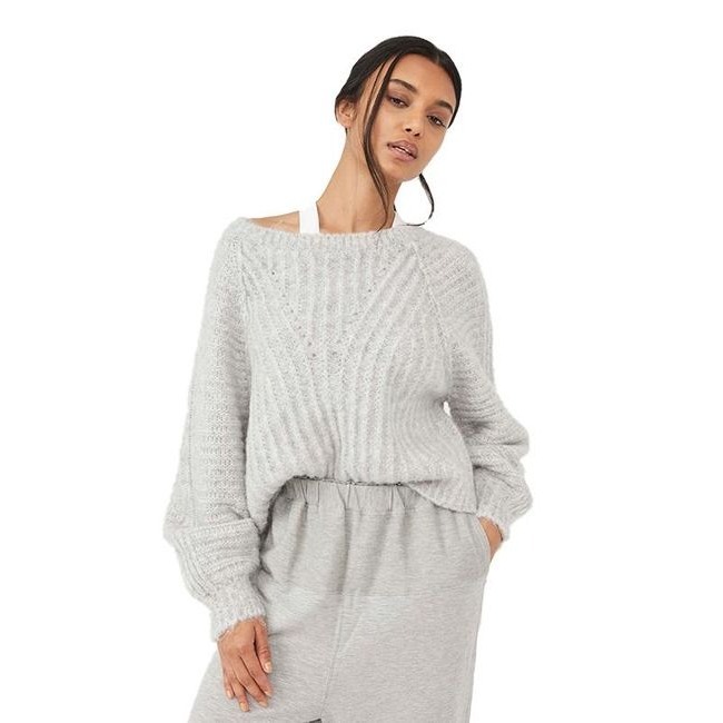 NWT Free people gray Carter oversized chunky sweater
