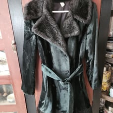 Vintage green velor coat