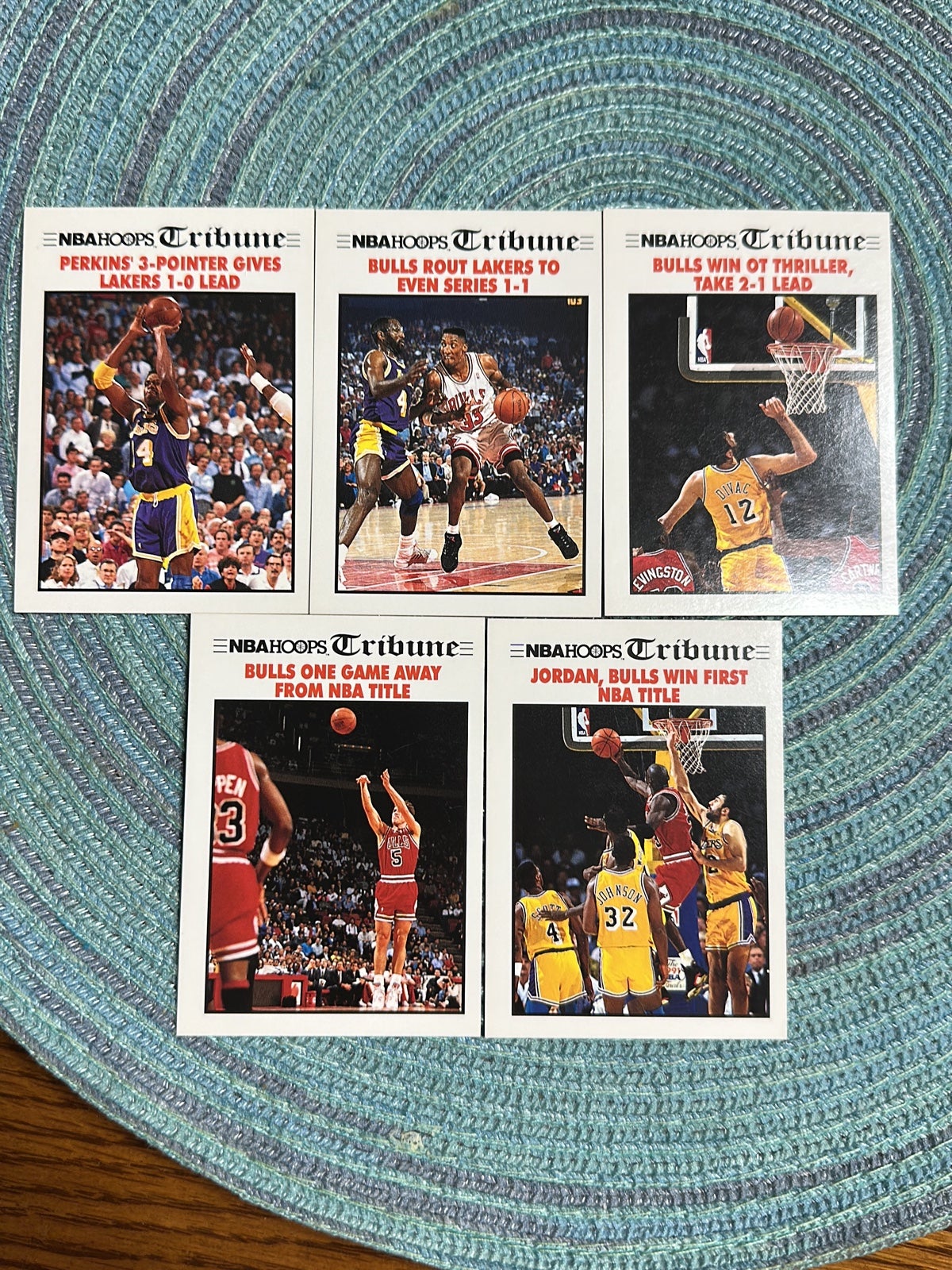FULL SET NBA HOOPS TRIBUNE JORDAN FIRST TITLE