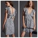 Anthropologie V-neck Plunge Tunic Mini Dress Women’s Small Floral Blue White