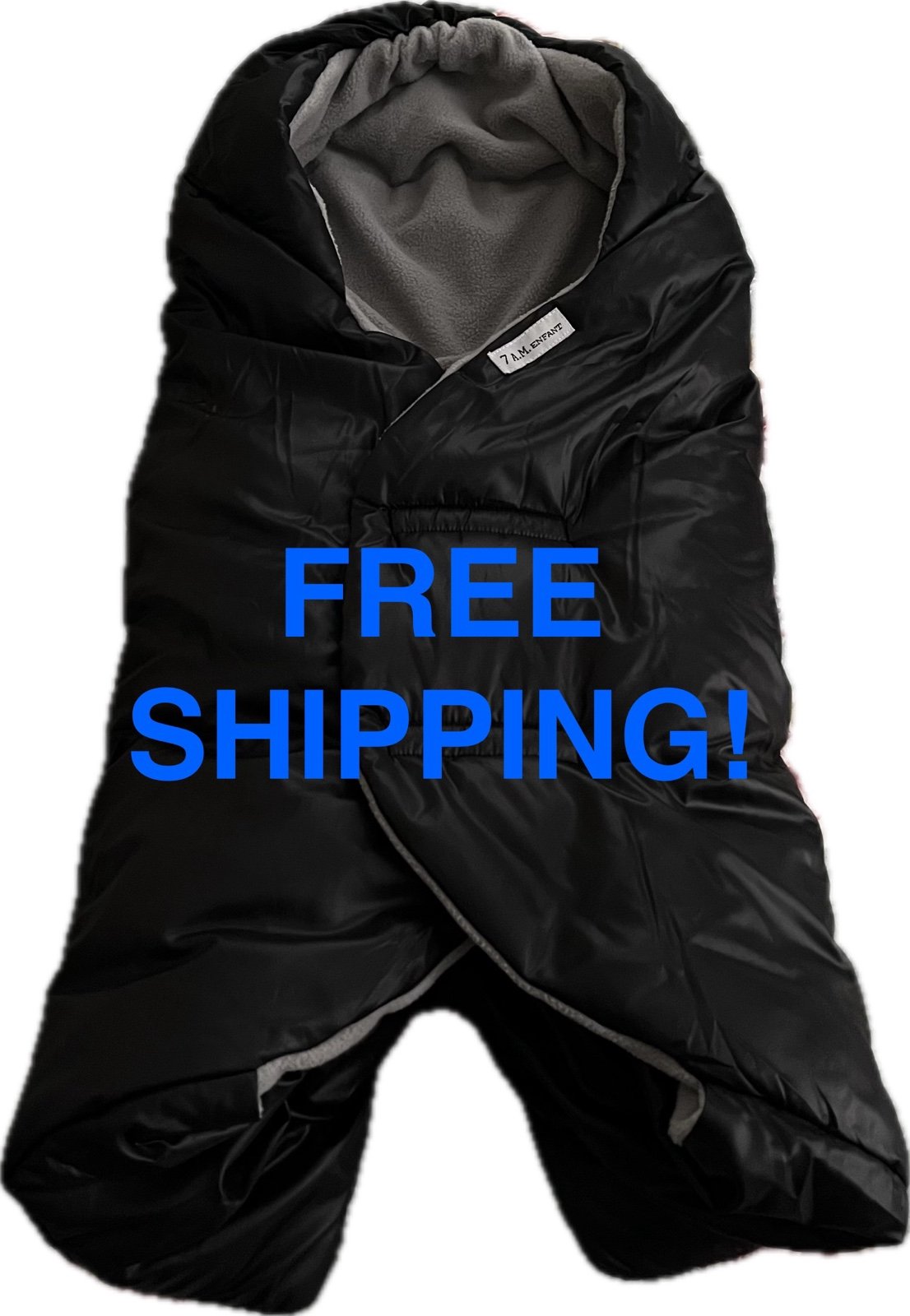 7am Enfant Nido Stroller / Car seat safe wrap bunting 0-6mo Black