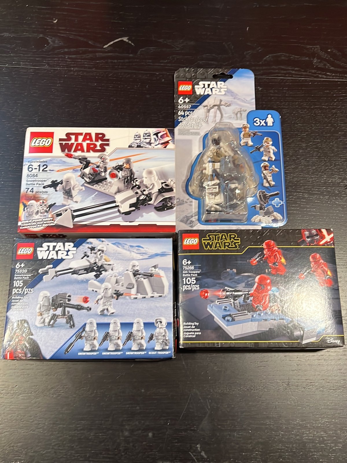 Lego Star Wars Hoth Snow Trooper, sith battle packs 8084 75320 40557 75266 NSIB
