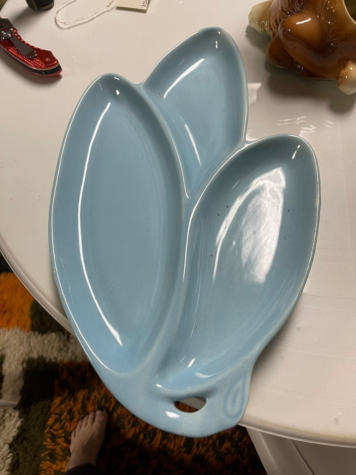 Vintage mcm turquoise dish