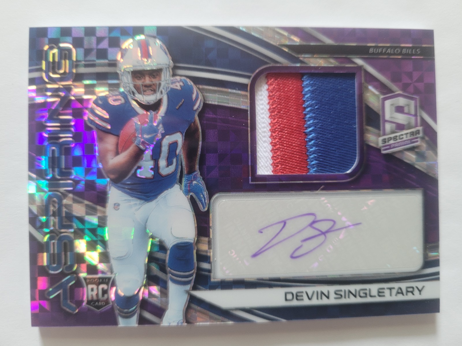 2019 Panini Spectra Devin Singletary RPA Rookie Patch Auto 3/35 #APA-15